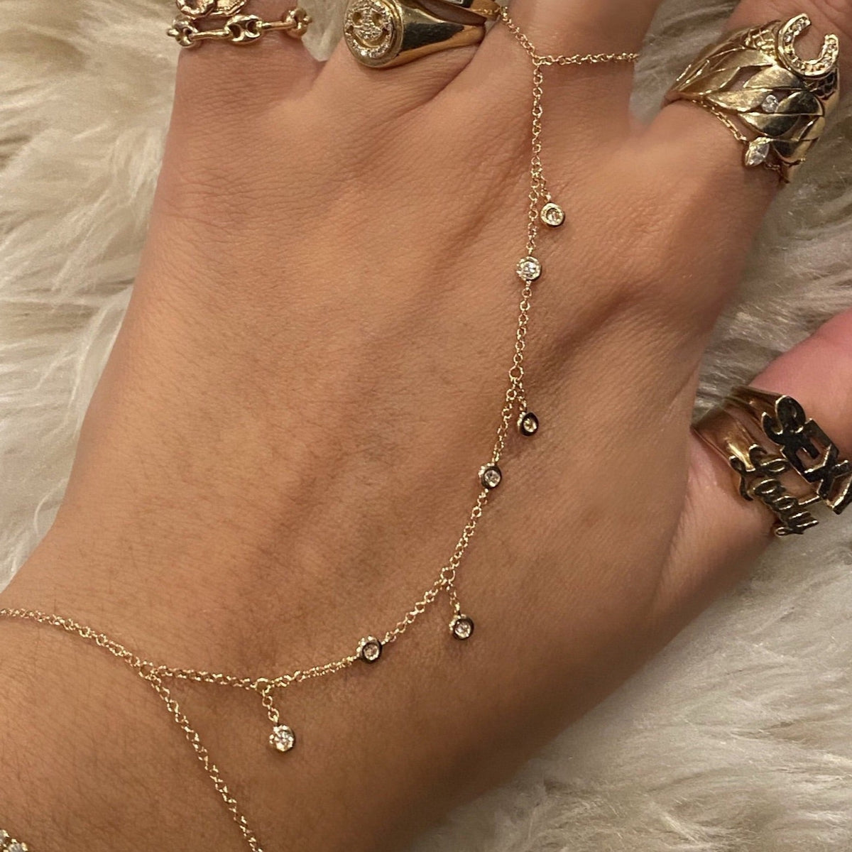  Obmyec Rhinestone Hand Harness Sparkle Crystal Hand Jewelry  Silver Shiny Finger Ring Bracelets Full Hand Link Bracelets Hand Chain Hand  Accessories for Women and Girls (Silver-1): Clothing, Shoes & Jewelry