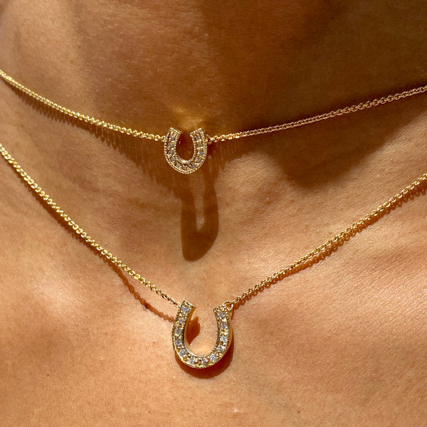 LE STALLION DIAMOND HORSESHOE NECKLACE (LARGE) – Justine Legold Jewelry