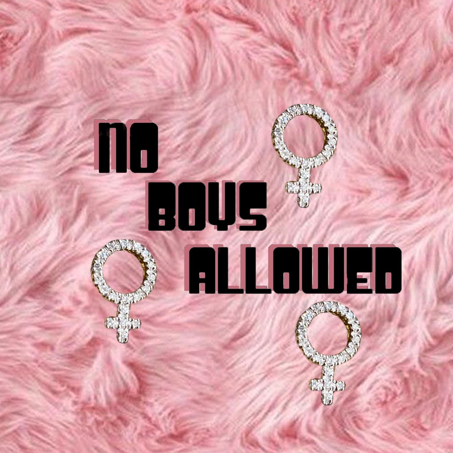 NO BOYS ALLOWED DIAMOND PENDANT